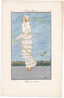 Madeleine Franc-Nohain 1914 Journal des Dames et des Modes Costumes Parisiens Pochoir N°161