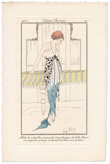 George ROBERTS 1913 Journal des Dames et des Modes Costumes Parisiens Pochoir N°70