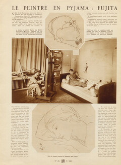 Le Peintre en Pyjama : Fujita, 1928 - Foujita The painter in pajamas, Mistinguett, Texte par Michel Georges-Michel, 2 pages