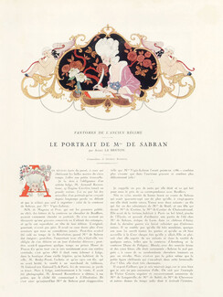 Le Portrait de Mme de Sabran, 1924 - George Barbier 18th Century Costumes, 8 Illustrated Pages, Texte par André Le Breton, 8 pages