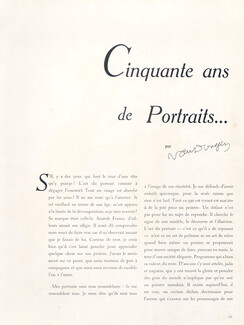 Cinquante ans de Portraits..., 1949 - Aga Khan, Anatole France, Baronne de Cabrol, Texte par Kees Van Dongen, 5 pages