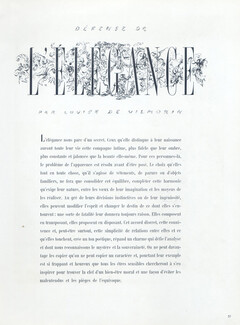 Défense de l'Élégance, 1945 - André Beaurepaire, Texte par Louise de Vilmorin, 5 pages