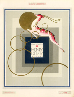 Ets Henry Dupuy (Offset) 1927 Art Deco Gazelle