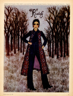 Kimberly 1970 Aztec mood Jumpsuit, Cuca Romley, Fashion Illustration