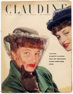 CLAUDINE Fashion Magazine 1948 N°143 Photos Harry Meerson. Capucine as Model