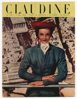 CLAUDINE Fashion Magazine 1948 N°148 Photo Harry Meerson, Jeanne Lafaurie
