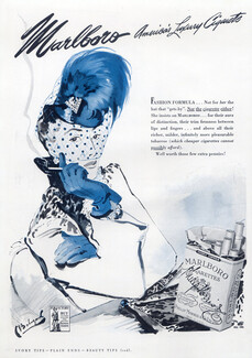 Marlboro 1943 American Luxury Cigarette, Hat and blue Gloves, Bodegard
