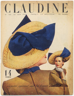 CLAUDINE Fashion Magazine 1947 N°103 Jane Blanchot, Georges Saad, Swimwear