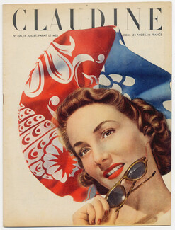 CLAUDINE Fashion Magazine 1947 N°106 Orcel, Photo Georges Saad, Hermès, Annie Baumel