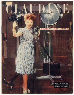 CLAUDINE Fashion Magazine 1947 N°108 Photos Robert Doisneau, Numéro des Stars