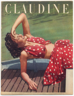 CLAUDINE Fashion Magazine 1947 N°109 Photo Seeberger, Lucien Lelong, Nina Ricci, Carven
