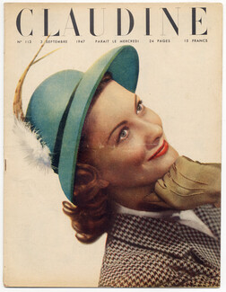 CLAUDINE Fashion Magazine 1947 N°113 Photos Robert Doisneau, Hairstyle