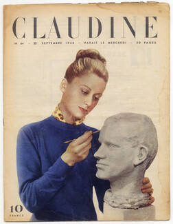 CLAUDINE Fashion Magazine 1946 N°64, Monique Orban, Philippe Pottier