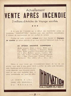 Innovation 1931 Sale after fire