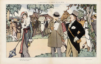 Abel Faivre 1913 Horse Racing, Deauville