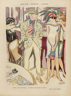 Louis Gonnet 1926 "Sam fait turbiner l'Europe" Prostitutes, Bar