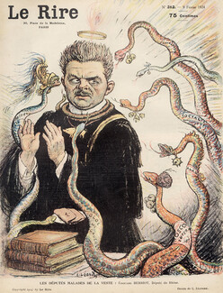 Charles Léandre 1924 Edouard Herriot, Caricature Snake