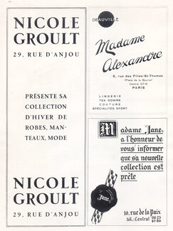 Nicole Groult (Couture) 1929 Label