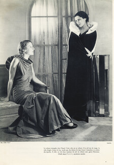 Chanel 1933 Evening Gown and Black Velvet Coat, Photo Studio Chanel