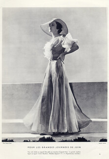 Maggy Rouff (Couture) 1935 Photo Georges Saad, Louise Bourbon Capeline