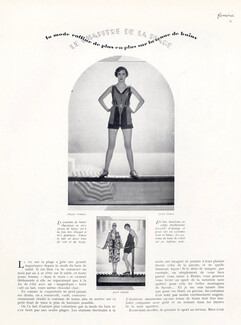 Le Chapitre de la Plage, 1929 - Tenue de bains (Swimwear) Patou, Hermès, Schiaparelli, d'Ahetze, Chantal, Photos Scaioni, 5 pages