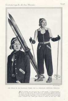 Hermès (Sports Equipment) 1930 Skiing, Comtesse Podleska, Photo Lecram-Vigneau