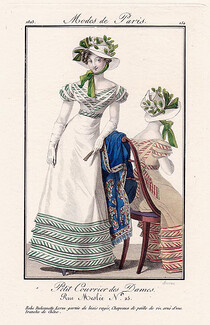 Petit Courrier des Dames 1823 Modes de Paris N°154
