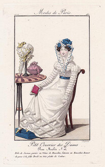 Petit Courrier des Dames 1823 Modes de Paris N°160