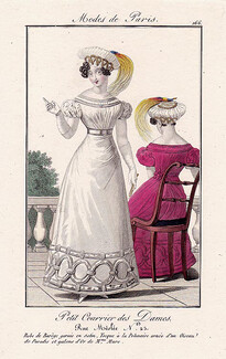 Petit Courrier des Dames 1823 Modes de Paris N°166