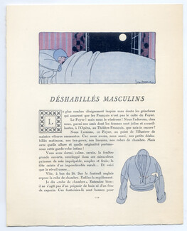 Déshabillés Masculins, 1914 - Georges Lepape Housecoat, Pajamas, Slipper, Bathrobe, La Gazette du Bon, Text by Pierre de Trévières, 3 pages