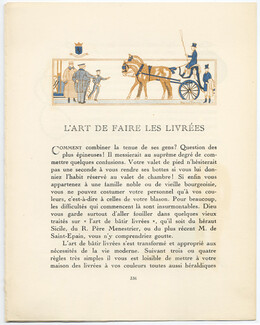 L'art de faire les livrées, 1913 - Maurice Taquoy The art to make liveries, La Gazette du Bon Ton, Texte par Baron du Roure de Paulin, 5 pages