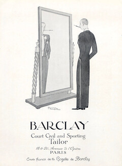 Barclay (Men's Clothing) 1926 Court Civil and Sporting Tailor, Marcel Hemjic, CoatTails