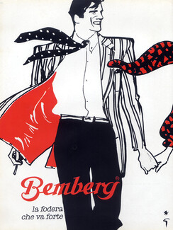 Bemberg (Fabric) 1981 René Gruau, Men's Clothing