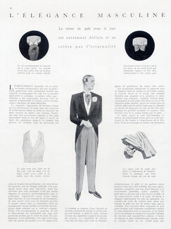 L'Élégance Masculine - La tenue de gala..., 1928 - The Fashionable Man in Gala Dress, Men's Clothing, 2 pages