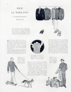 Pour le Week-end - L'Indispensable Masculin, 1928 - The Fashionable Man Men's Clothing, 2 pages