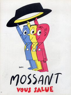 Mossant (Men's Hats) 1955 "Mossant Vous Salue", Jacques Dropy