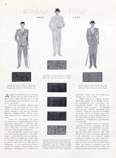 Nouveaux Tissus Pour l'Été, 1929 - The Fashionable Man New Fabrics, 2 pages