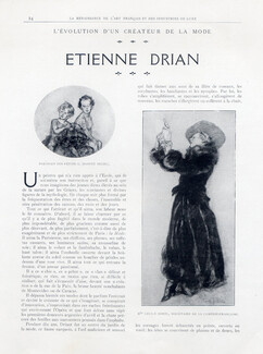 Étienne Drian - L'Évolution d'un Créateur de la Mode, 1918 - Artist's Career Drawing, Biography, Texte par Albert Flament, 7 pages
