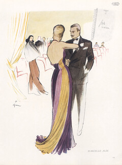 Marcelle Alix 1946 Evening Gown, René Gruau