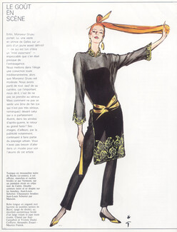 Jean-Louis Scherrer (Couture) 1981 René Gruau, Evening Gown
