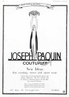 Joseph Paquin (Couture) 1926 Label