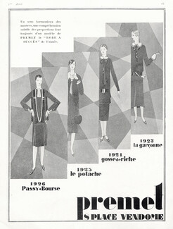 Premet (Couture) 1926 Label Address: 8 Place Vendôme, Paris