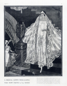 Henri Bendel (Department Store) 1923 Wedding Dress, Embroidery