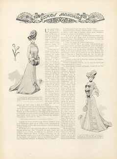 Paul Poiret 1901 Fashion Drawing, L'Art et la Mode, Reine Wilhelmine de Hollande, 24 pages