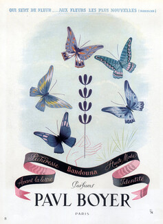Paul Boyer (Perfumes) 1946 Pécheresse, Bandoura, Haute Mode, Identité... Butterfly
