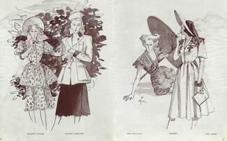 Carven (Couture) 1945 Jeanne Lafaurie, Hélène Vanner, René Gruau