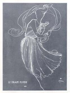 Grès - Germaine Krebs (Couture) 1945 Lucien Lelong, René Gruau