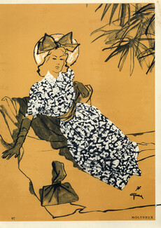 Molyneux 1945 Summer Dress, René Gruau