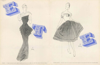 Paquin & Lucien Lelong 1946 René Gruau, Summer Dresses