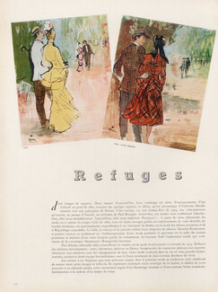 Refuges, 1946 - René Gruau Desses, Balmain, Reboux..., Texte par Lucien François, 3 pages
